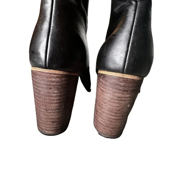 BP. Lance Black Leather Ankle Booties, Round Toe, Zip Closure, Block Heel sz 7.5 - Picture 7 of 14